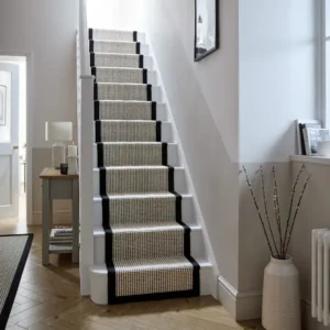 Textured Dot Border Bobble Stair Runner