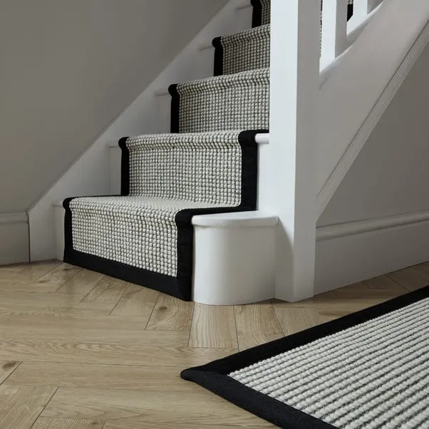 Textured Dot Border Bobble Stair Runner