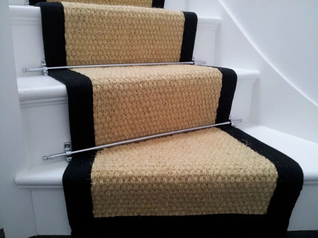 Sisal carpets for marble stairs